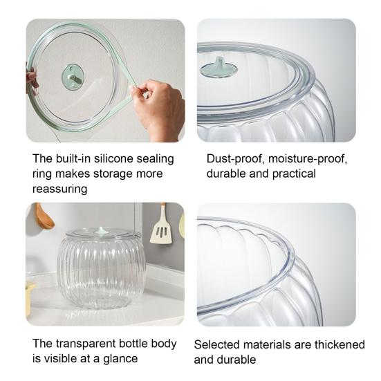 Банка для хранения с герметичной крышкой, большая емкость, пищевой класс, без BPA, прозрачный дизайн, пыленепроницаемый контейнер для зерна и риса