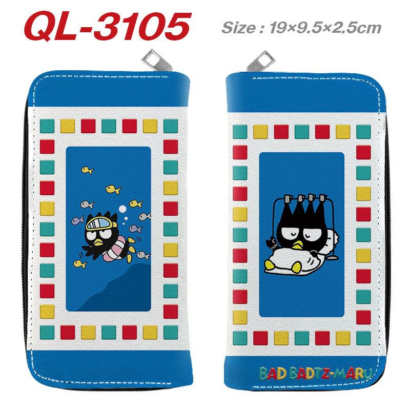 Bad Badtz-Maru Long Wallet Zip PU Leather Cute Anime Card Holder Purse