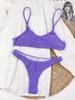 Женский однотонный сексуальный купальник из двух частей бикини-стринги с лямкой на шее