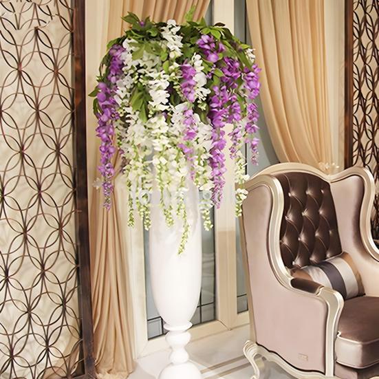 Искусственные подвесные цветы, реалистичные поддельные цветы, лозы, устойчивые к погодным условиям, искусственные цветы для подвесной корзины, арки, внутреннего и наружного украшения
