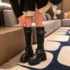 Женские зимние хлопковые ботинки на толстом каблуке, с круглым носком, боковой молнией, металлической пряжкой с заклепками, толстой подошвой, нескользящие