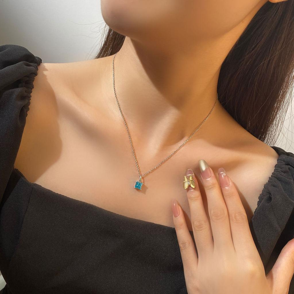 Gica Gema Подвески с высокоуглеродистыми бриллиантами, ожерелья, стерлинговое серебро 925 пробы, 1 карат, цвет драгоценного камня, романтические ювелирные изделия, подарки для свадебной вечеринки, новая тенденция