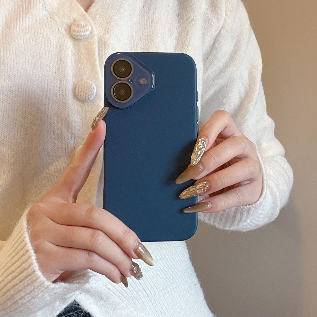 Glass Lens Skin Feel Solid Color Compatible with iPhone 16 Pro Max Apple 17 Phone Case 14/15 Hard Shell Solid Color