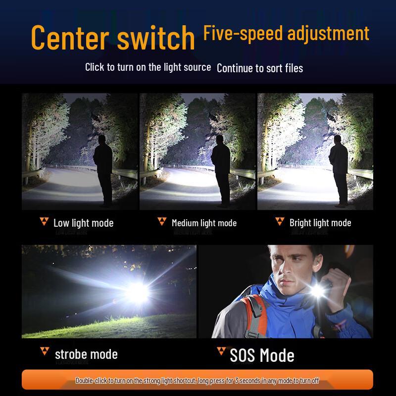 SupFire 40W High-Power Rechargeable LED Flashlight