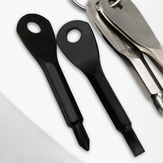 Брелок с отверткой, мини-хромированная сталь из сплава ванадия, ручной инструмент, шлицевая/крестовая отвертка, кольцо для ключей