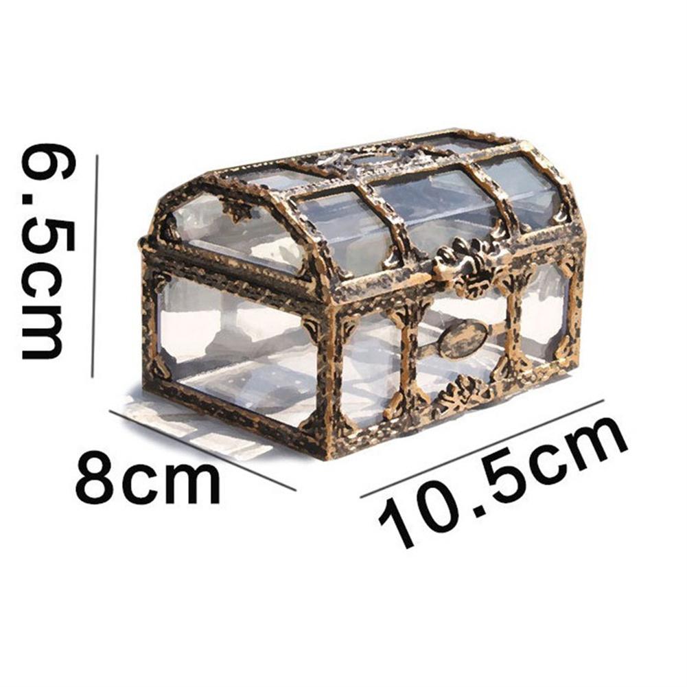1 Gird Treasure Box 10.5x8x6.5cm Plastic Retro Transparent