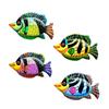 Large Metal Fish Wall Art Decoration Colorful Iron Sculpture Statues Garden Hanging Ornament for Balcony Dropshipping