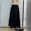 Летняя свободная черная длинная юбка А-силуэта, женская элегантная облегающая модная новая плиссированная женская юбка, винтажная простая женская юбка с высокой талией 25921