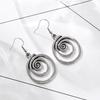 Этнические серьги-кольца из металла серебристого цвета, личность, ретро, геометрия, состаренные спиральные серьги-подвески для женщин, аксессуары
