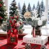 Xmas Bouquet Potted Plant Desktop Decorative Ornament Red Silver Mini Christmas Tree Planters Christmas Tree Home Decor