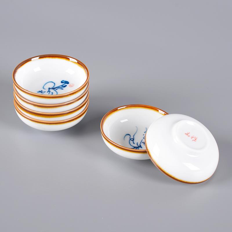 6 шт. керамическая чашка для чая в китайском стиле, бытовая посуда для напитков, фарфоровая чашка ручной работы, чашки Пуэр, личная чашка 40 мл