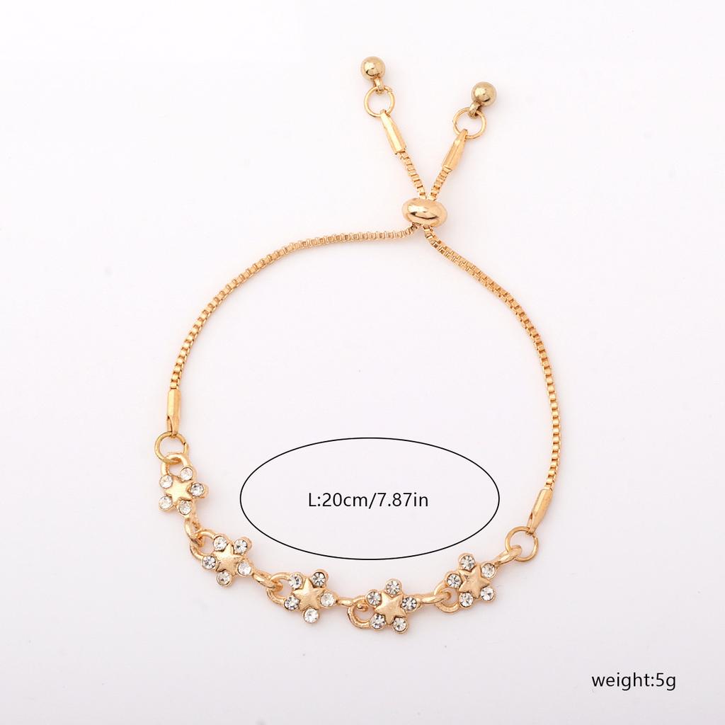 New retro feeling simple fashion versatile zircon flower Valentine's Day bracelet pearl bracelet jewelry