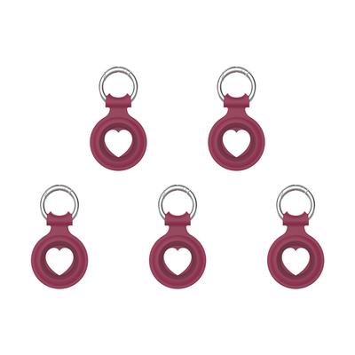 #L Силиконовый локатор-трекер для чехла для ключей Airtags с защитой от потери (Красное вино)