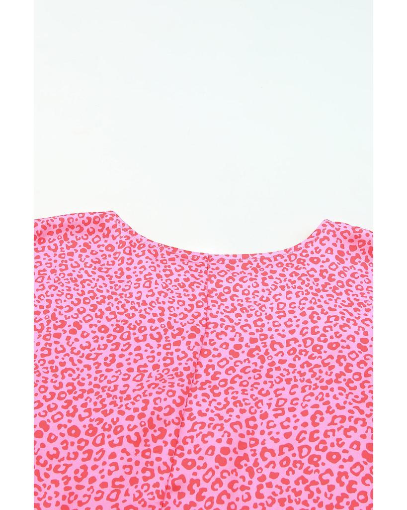 Azura Exchange Блузка с леопардовым принтом и рукавами-фонариками