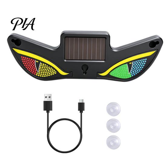 Wireless Led Modification Accessory Solar Demon Eyes Car LED Light, USB Animated Eye Warning Lights for Windshield Atmosphere Lamp And Rear Window, 6