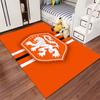 Orange Lion Crest Carpet Design suitable as a non-slip mat for the living room or bedroom sofa