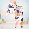Unisex Kids Printed Hooded Long Sleeve Sweatshirt And Cuffed Pants Two Piece Set