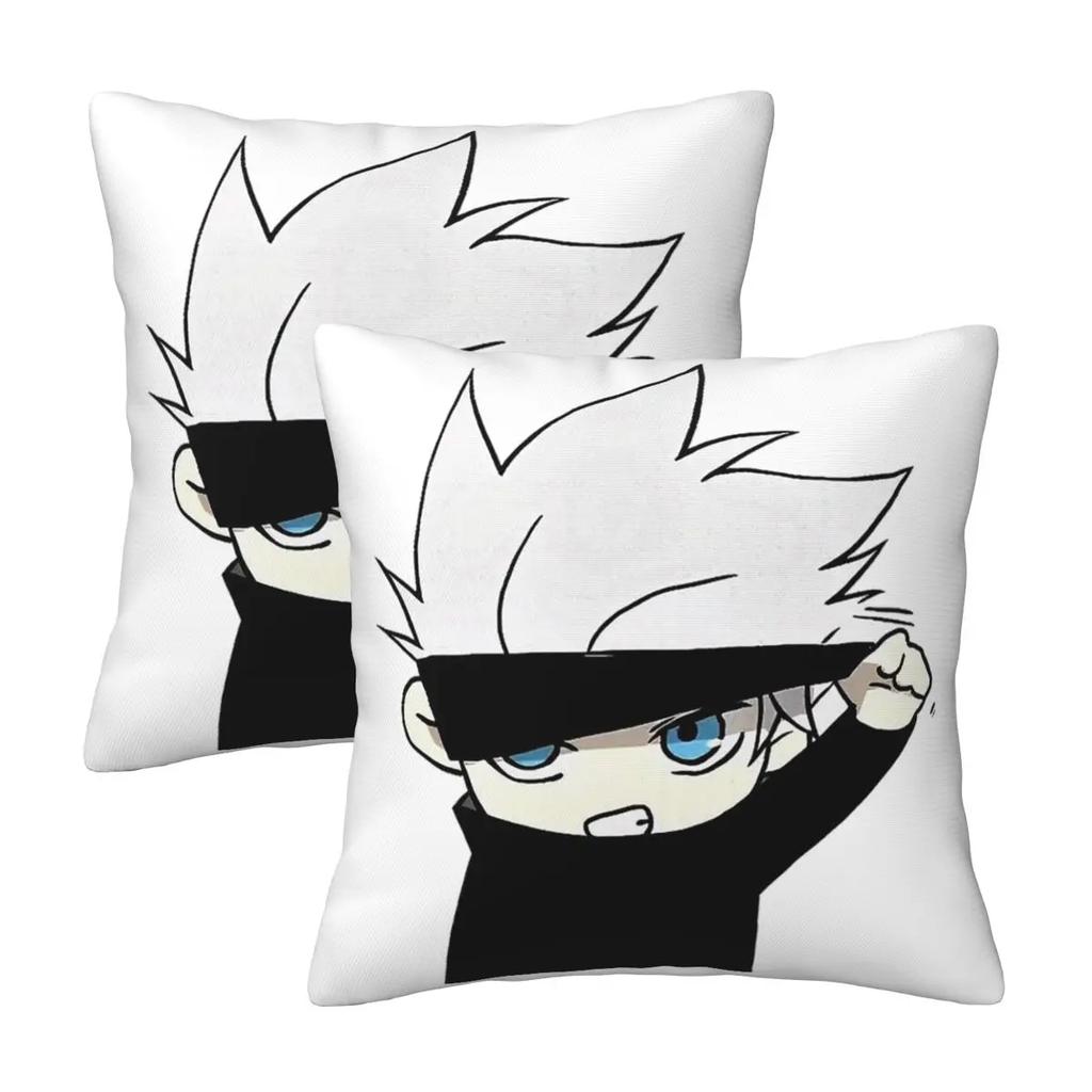 Gojo Manga Kawaii Japanese Anime 2 Pcs Square Pillowcase Pillow Cover Cushion Decor Comfort Throw Pillow For Home Car