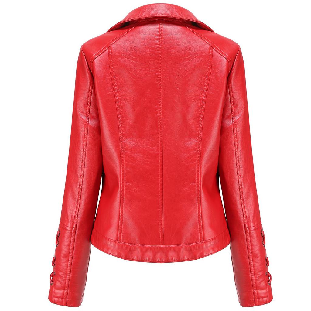 Женская асимметричная укороченная куртка из искусственной кожи на молнии из искусственной кожи, байкерское короткое пальто, тонкая верхняя одежда, винтажная укороченная куртка со шнуровкой, мотоциклетный бомбер, осень-весна, новинка