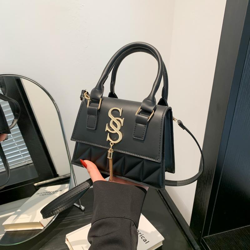 Легкая роскошная вышитая бриллиантами надпись, модное сращивание и модная простая и элегантная сумка через плечо на одно плечо для женщин