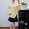 Lotus Leaf Collar Three-dimensional Flower Butterfly Design Sense Knitted Sweater Top Autumn and Winter New Loose Sweater Pullover Woman