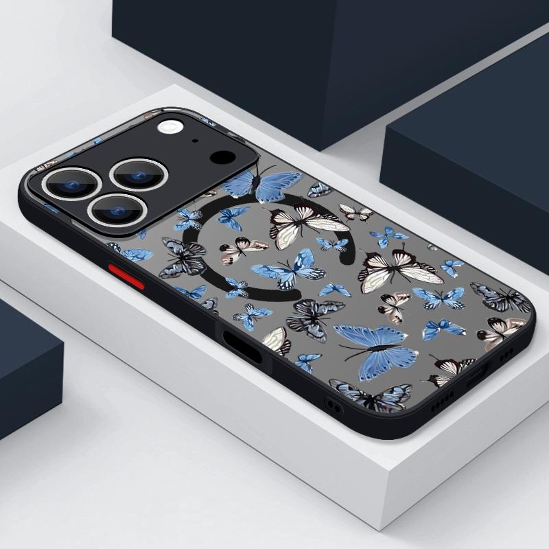 Magnetic Flowers Bowknot Phone Case For iPhone Air 17 16 15 Pro Max 13 12 Pro 14 Plus 11 For Magsafe Wireless Charge Hard Cover
