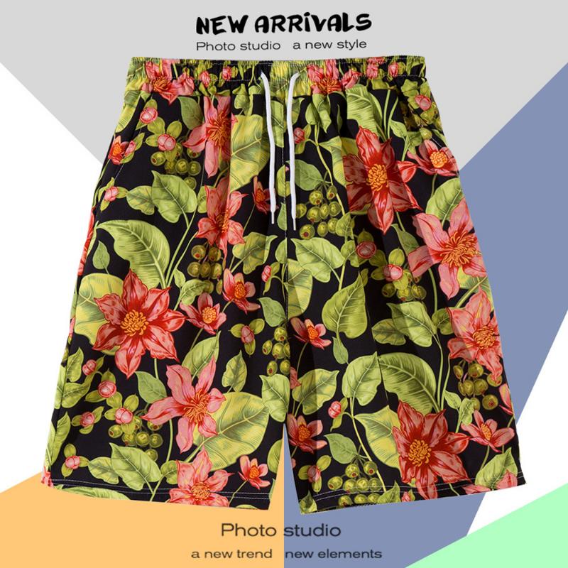 Hawaiian Summer Men Quick-drying Beachwear Plus Size Swimsuit Shorts Male Fashion Casual Loose Hawaii Printing Surf Board Shorts