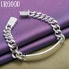 925 Sterling Silver 10mm Side Bracelet Party Gift Fashion Jewelry