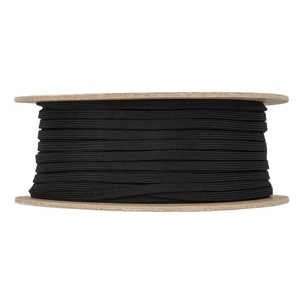 Black Dyed Nylon Filament Braided Sleeve Approximately 5mm 32-strand (flat Cord, Wide, 100m)