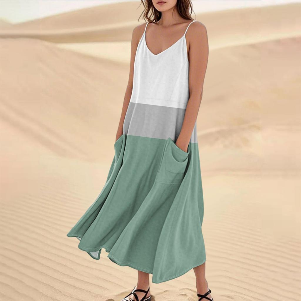 Женское летнее платье, повседневные свободные длинные пляжные платья для отдыха