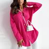 "Women's Solid Color Loose Long-Sleeve Tops - European and American Style"