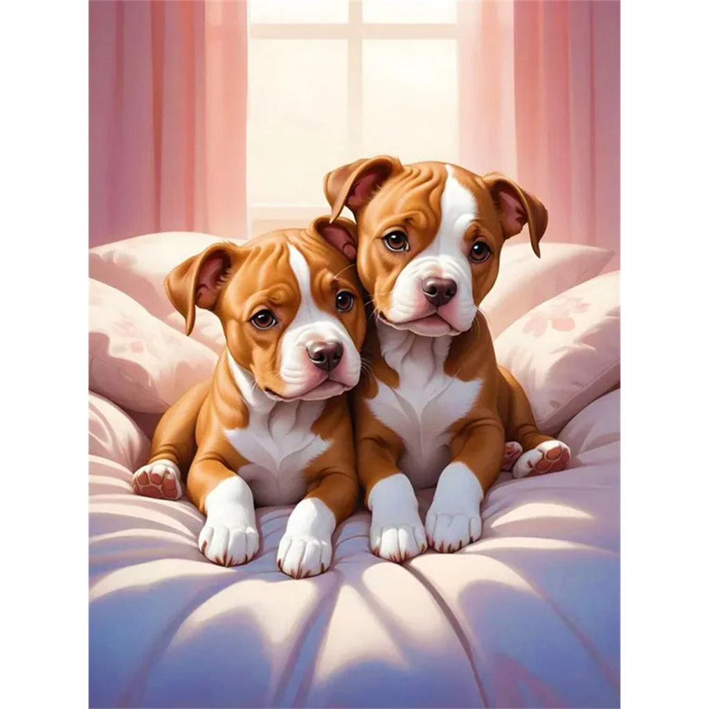 DIY Diamond Painting Cute Puppy Cross Stitch Kit Mosaic Art Diamond Painting Full Circle Diamond Home Decoration