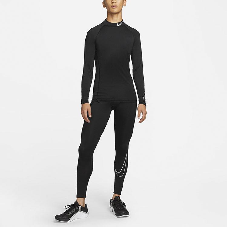 Nike Тренировочный облегающий топ с длинными рукавами для бега и тренировок, мужской топ черного цвета DD1987-010