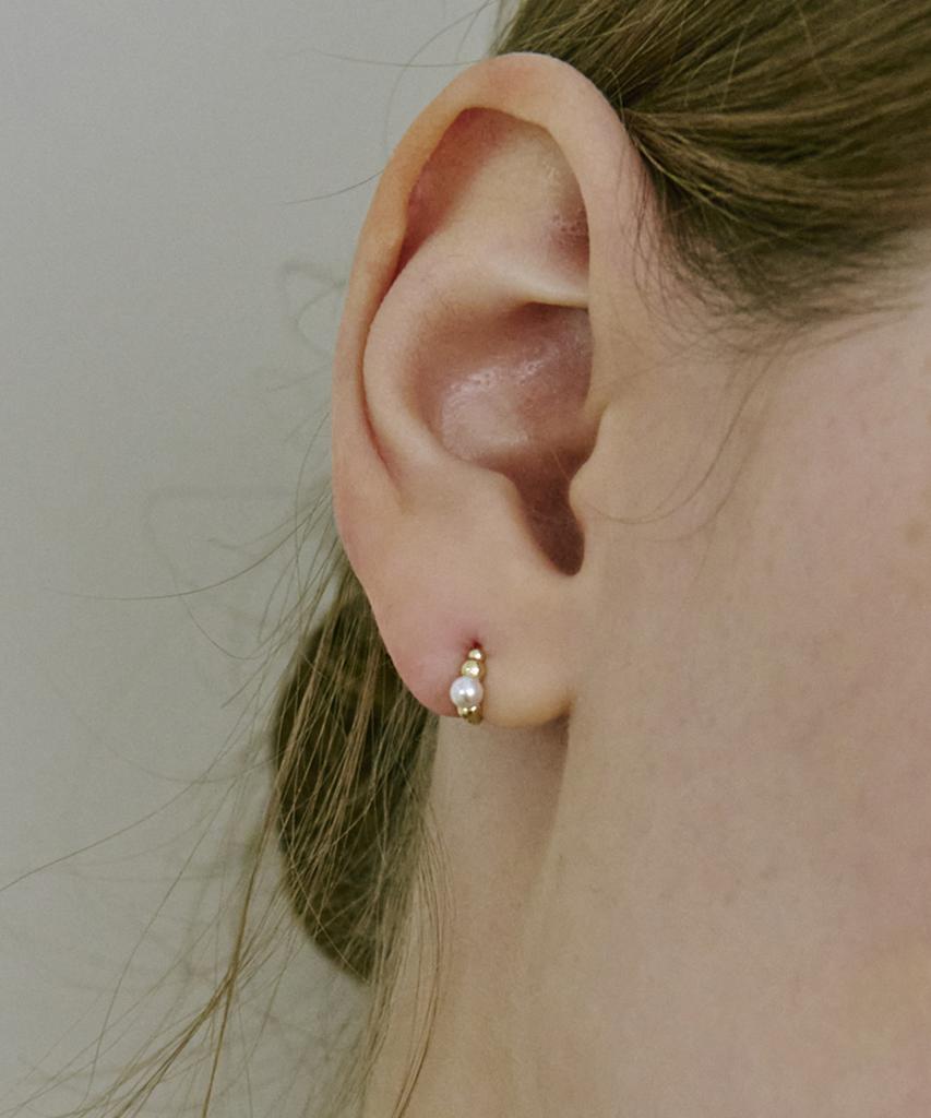 Серьги-кольца Akarki 14K с рунами и жемчугом, застежка-щелчок