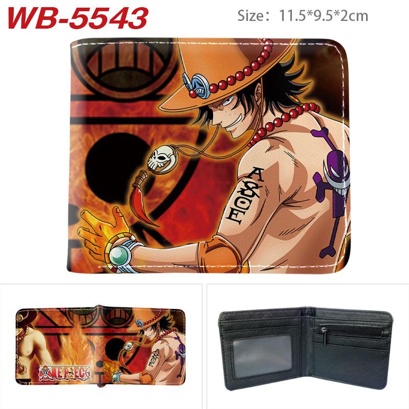 One Piece Anime Wallet Full Color Print Bi-fold Card Holder Student Anime Leather Purse