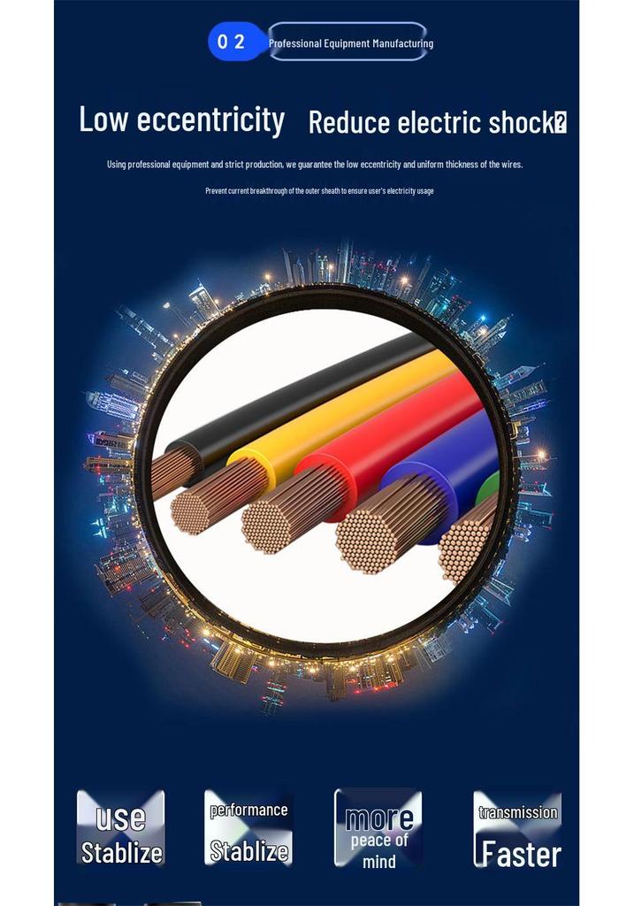 BVR Soft 10 Square Copper Wire - National Standard Outdoor Power Cable for Home Decoration
