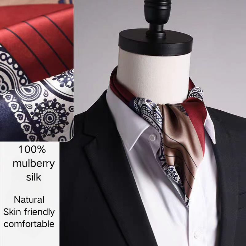 Men's 100% Silk Paisley Scarf Shawl Square Neckerchief Bride Wedding Muffler Business Casual Cravat 70 Headband Scarf For Women
