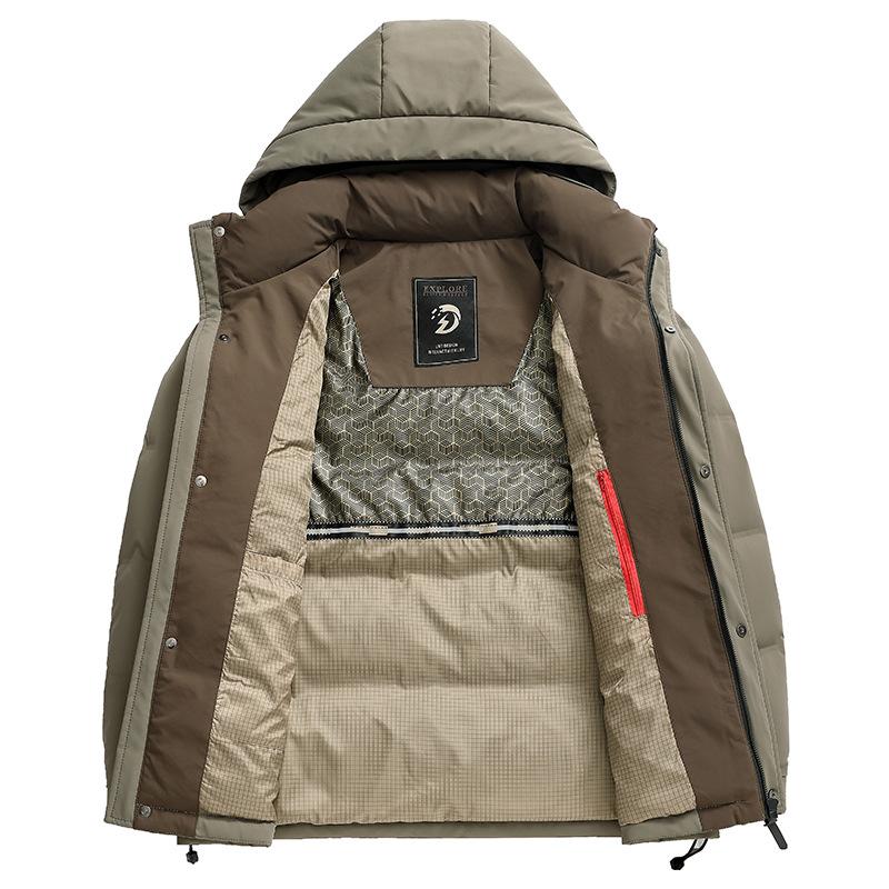 Зимняя новая куртка с капюшоном, мужская утолщенная молодежная куртка-пуховик, утепленная куртка-пуховик