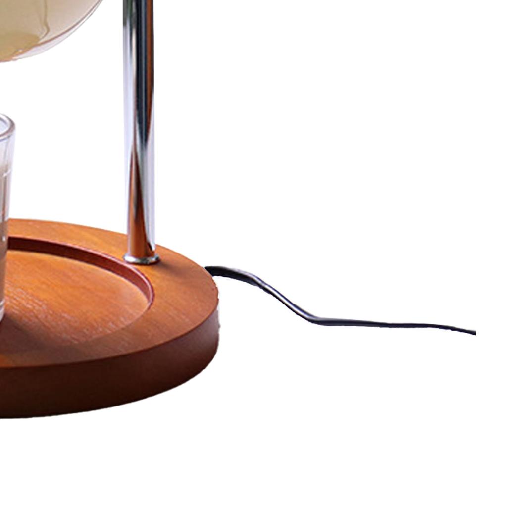 Candle Warmer Lamp Wooden Rack Iron Stand Glass Lampshade Decorative Retro Candle Melting Lamp with