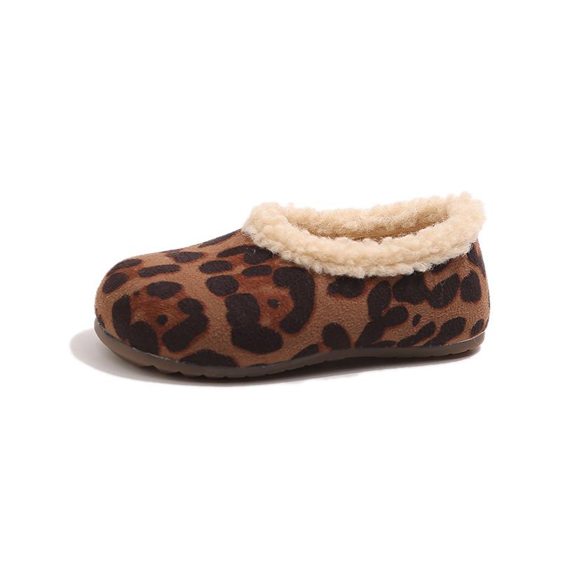 Children's fleece-lined thickened cotton shoes, new autumn and winter models, boys' Boken cotton shoes for small, medium, and large children, girls'