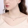 92.5 Silver Simulant Diamond Round Necklace Ss238N