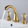 Crystal Handle Bathroom Basin Faucet 3 Holes 2 Handles Sink Mixer Faucet Basin Taps Torneira Rubinetti Bagno Bathtub Faucet