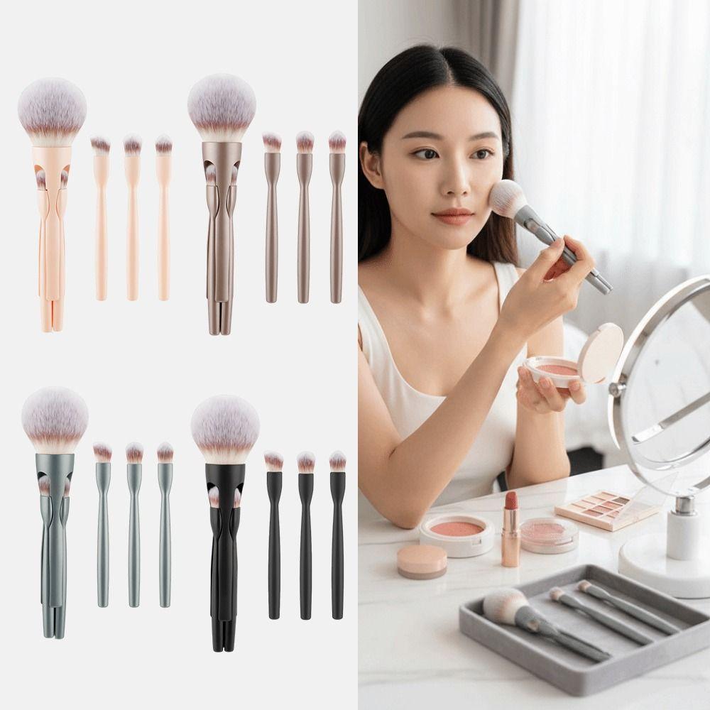 4Pcs Powder Blusher Brush Makeup Brush Set Eyeshadow Powder Brush Travel Makeup Brushes