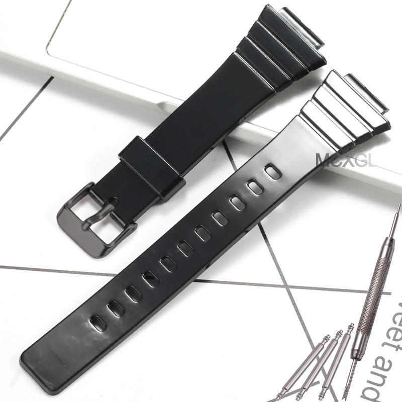 Смоляной ремешок для часов Casio W-215H W215H W-217H F105W F108WH Запасной ремешок 18 мм Водонепроницаемый Спортивные аксессуары для часов