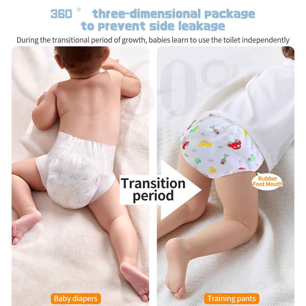 4Pcs BoysCotton Diaper Nappies Pants Reusable Washable Baby Diapers