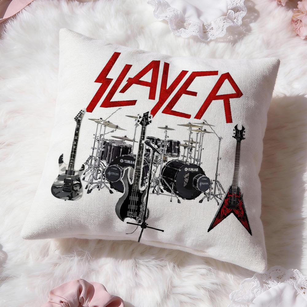 Подушка с чехлом для группы Heavy Metal S-Slayer Премиум-комфорт Двусторонний чехол для подушки - Дизайн «Два в одном» для любой комнаты и салона автомобиля