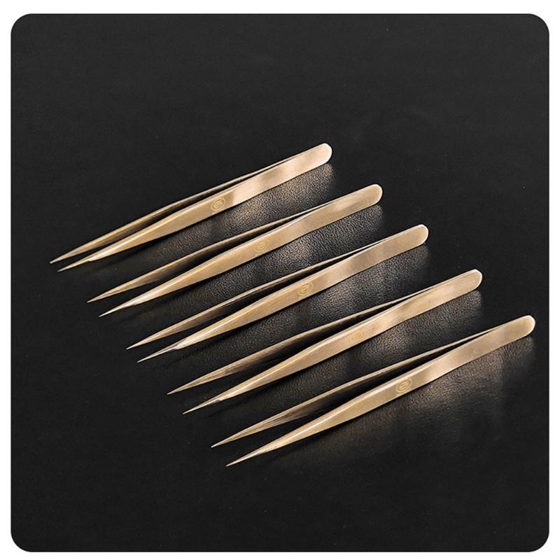 Пинцет из латуни с тонким кончиком, антимагнитный и нескользящий. Стабильный инструмент-пинцет для точной работы с часовыми деталями.