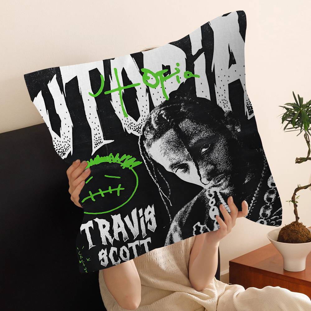Подушка Трэвис Скотт Аниме Подушка Диван Кровать Подушка для изголовья Чехол для подушки Чехол для подушки 45x45 см Модный