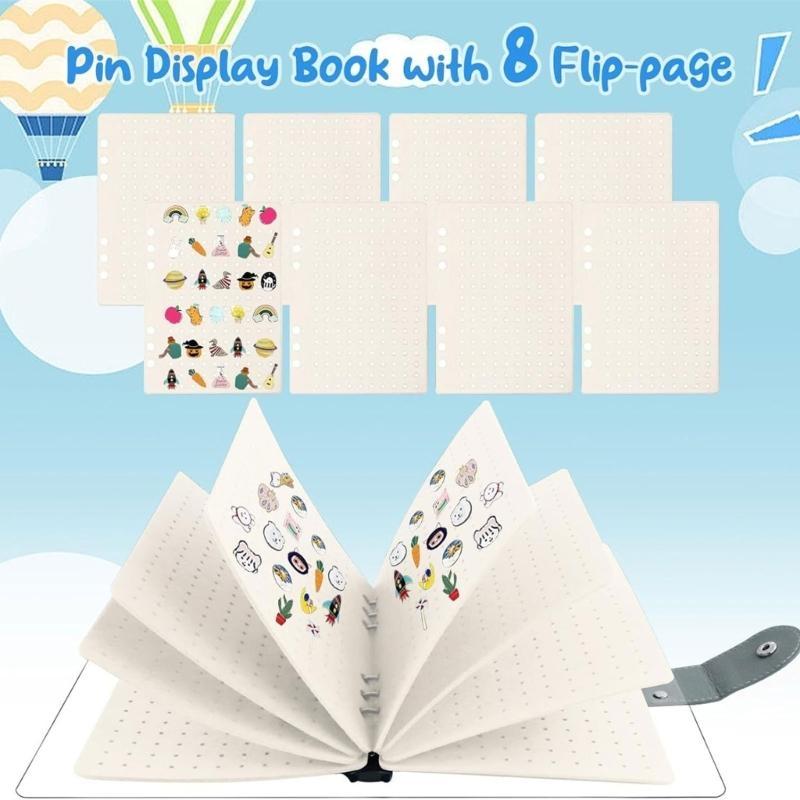 652F Фетровый альбом для демонстрации и хранения коллекции значков, брошей, медалей, значков. Портативный контейнер.