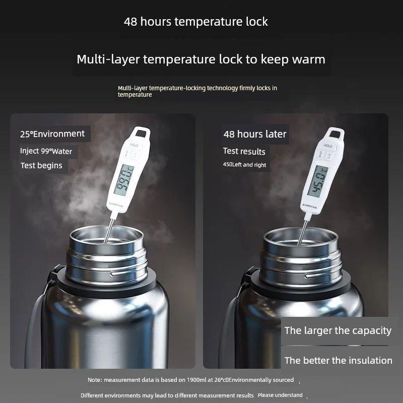All-Steel Large-Capacity Insulated Cup 316 Stainless Steel Water Cup for Men and Women, Tea Brewing, Car-Mounted, Outdoor Tea-Water Separation Cup